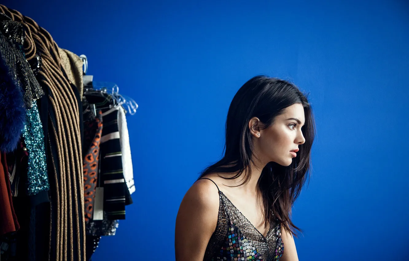 Photo wallpaper model, brunette, profile, Kendall Jenner