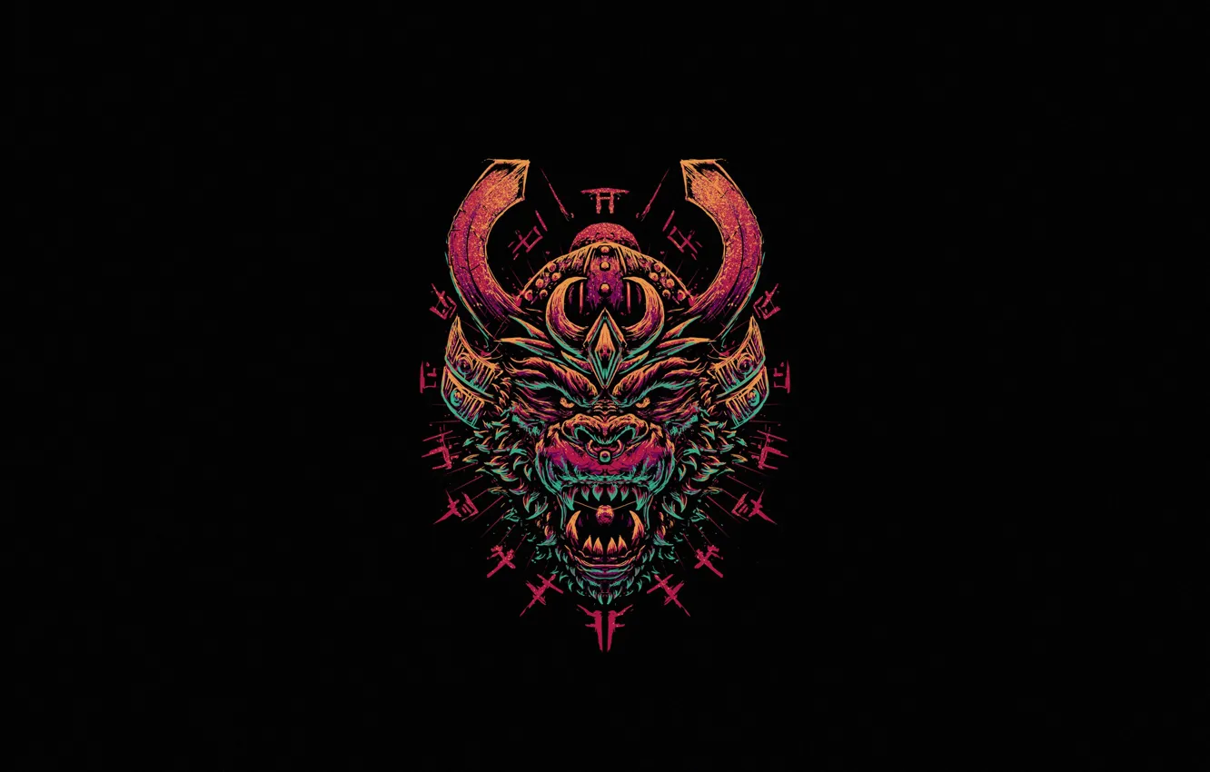 Photo wallpaper look, face, style, background, minimalism, monkey, helmet, style