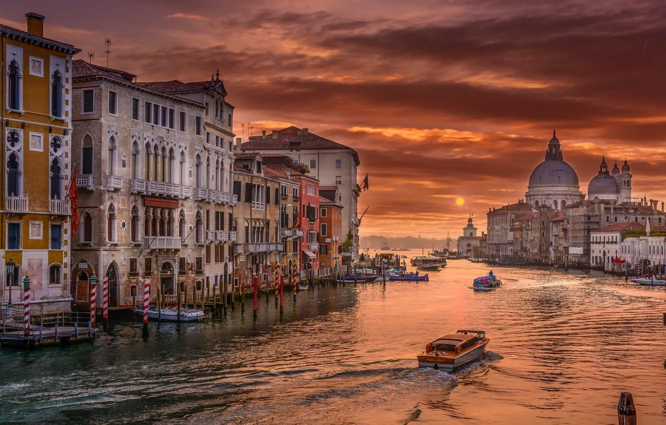Photo wallpaper the city, the evening, Italy, Venice