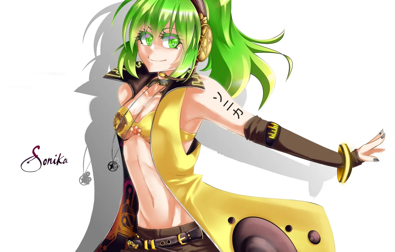 Photo wallpaper girl, smile, pendant, vocaloid, gesture, Vocaloid, sonika