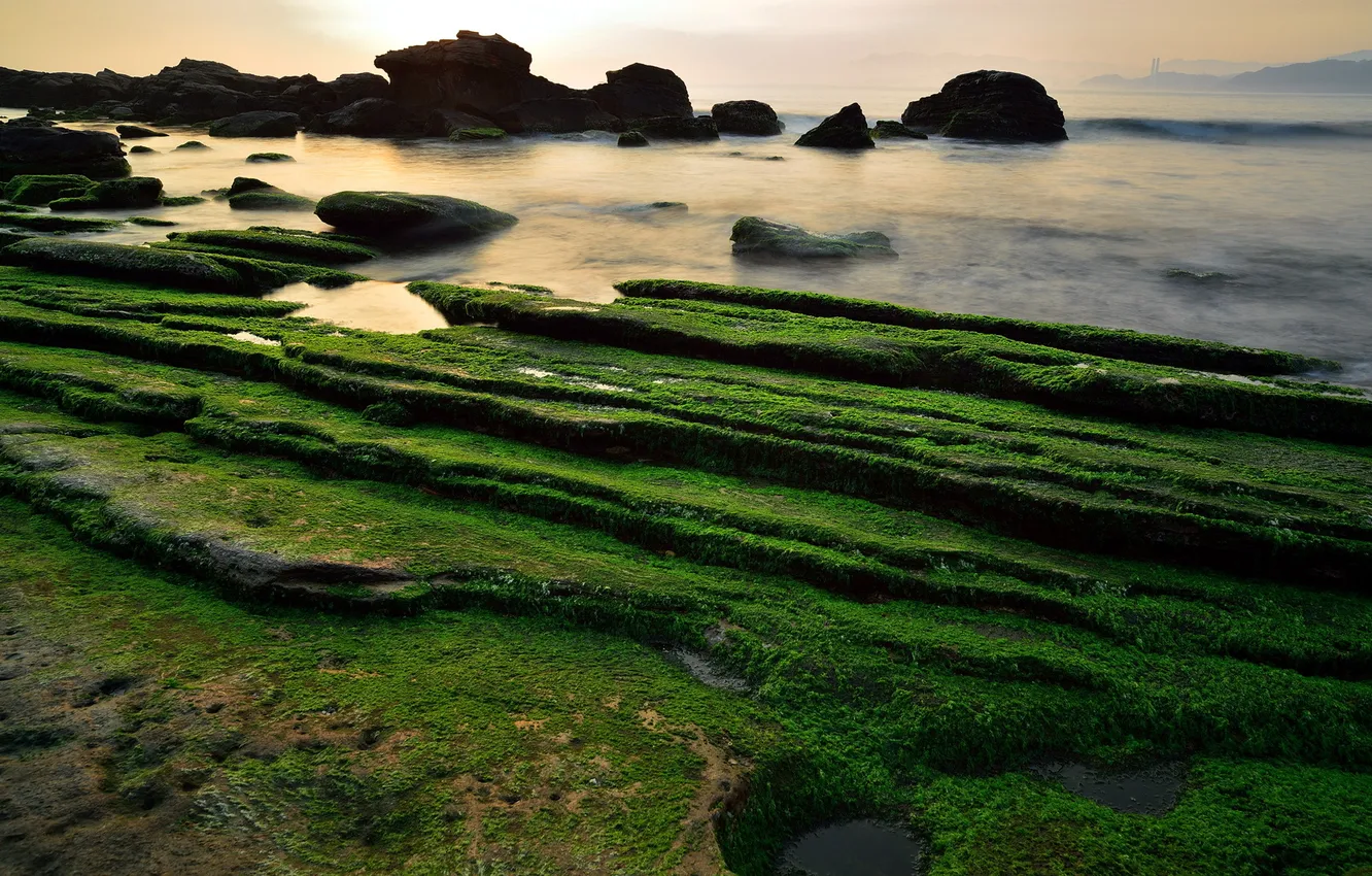 Photo wallpaper sea, landscape, nature, shore