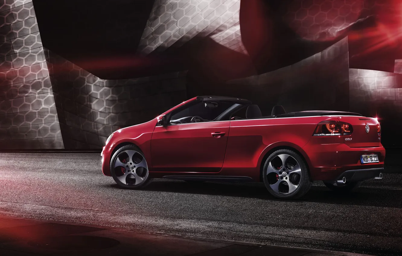 Photo wallpaper auto, red, convertible, Golf, Volkswagen, volkswagen golf