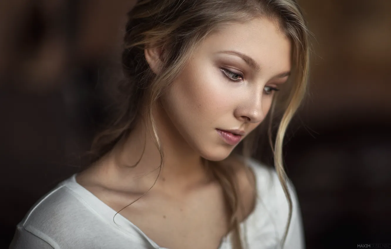 Photo wallpaper look, girl, face, sweetheart, portrait, blonde, beautiful, the beauty