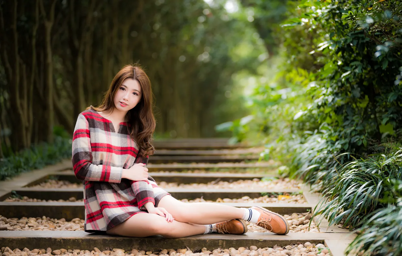 Photo wallpaper girl, Asian, cutie