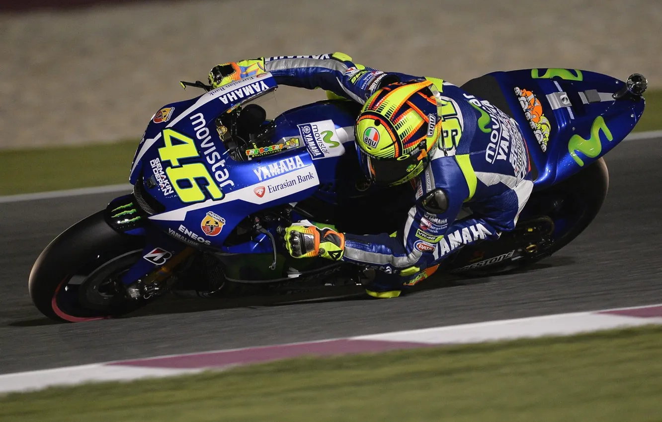 Photo wallpaper motorcycle, Yamaha, moto, MotoGP, Rossi, race, 2015