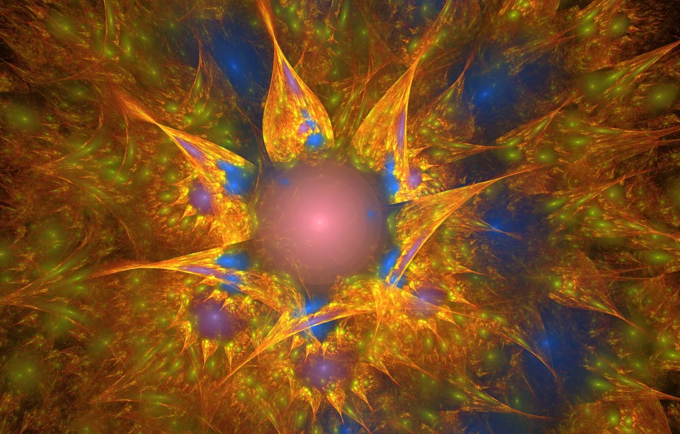 Photo wallpaper flowers, abstraction, background, balls, figure, graphics, point, petals