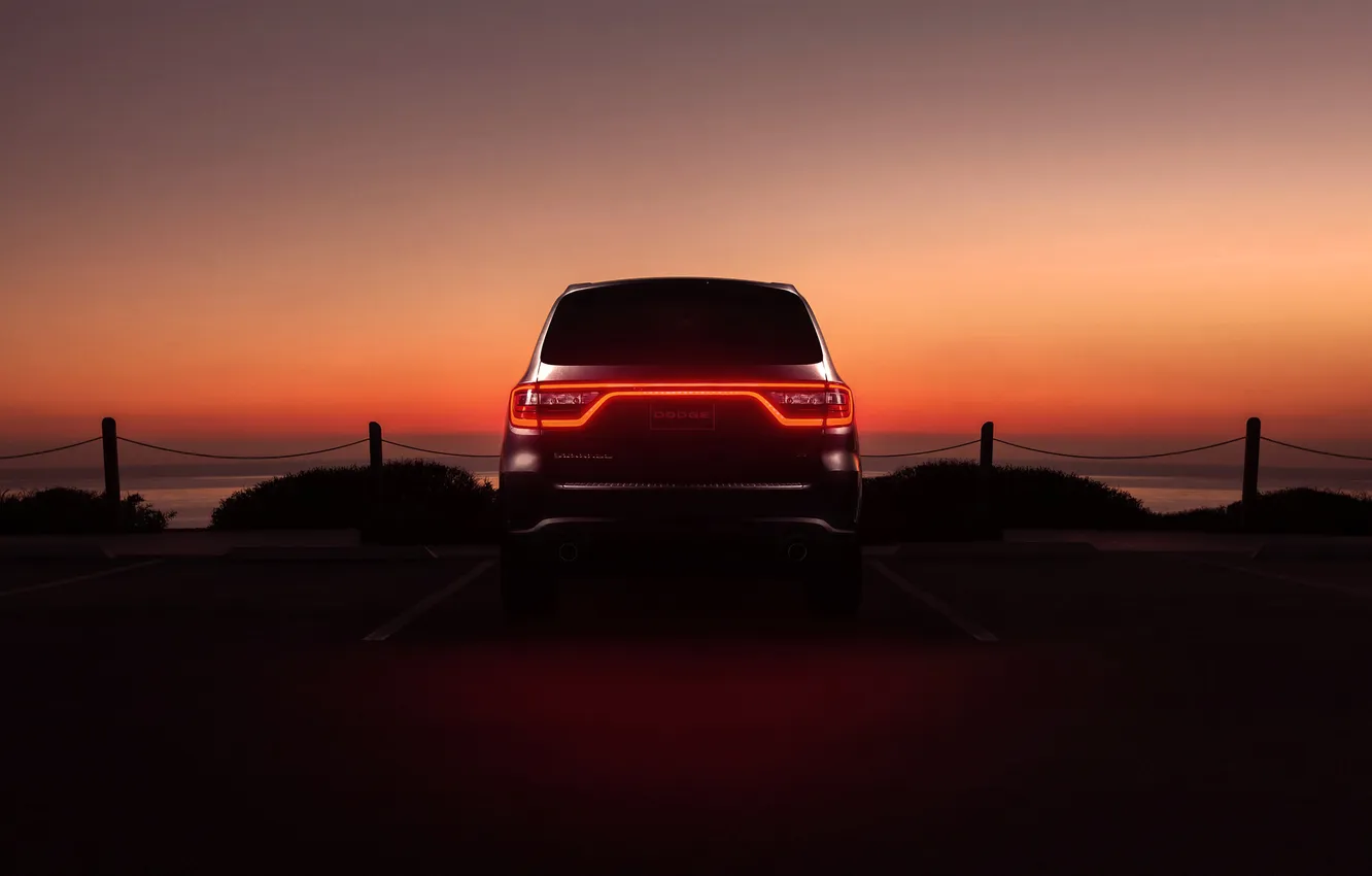 Wallpaper Sunset, The evening, Auto, Dodge, Dodge, SUV, Durango, Rear ...