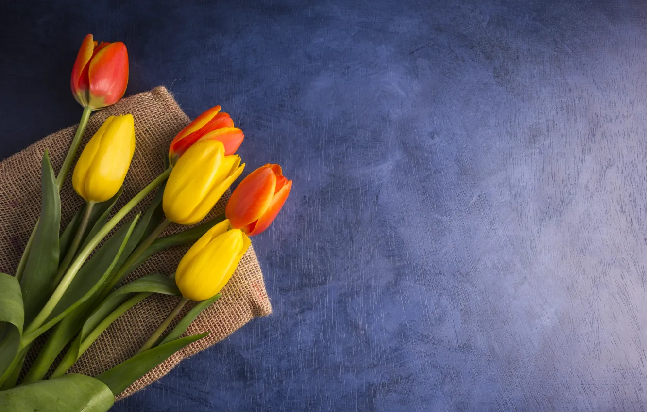 Photo wallpaper background, bouquet, tulips