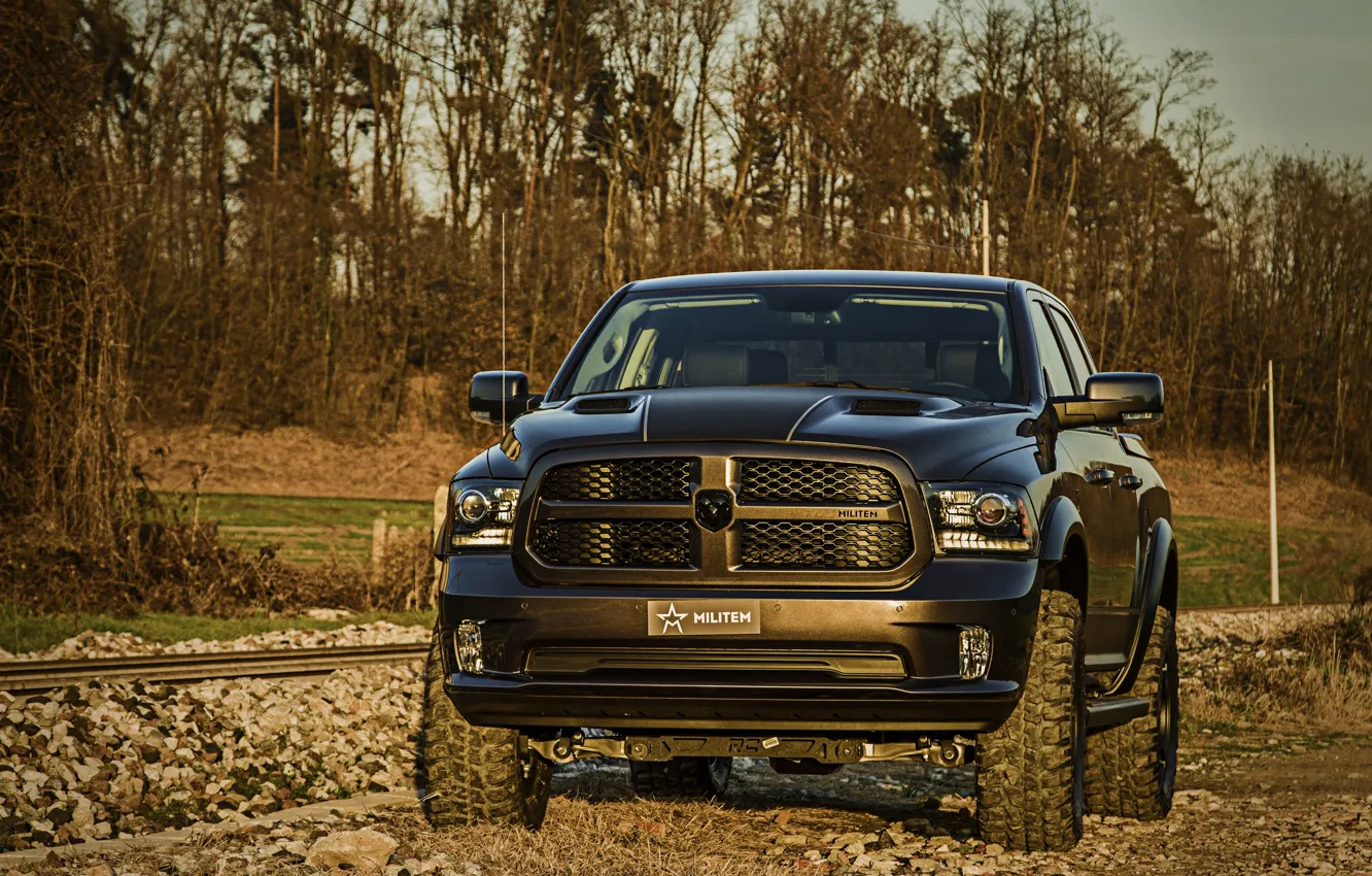 Photo wallpaper stones, Dodge, pickup, Ram, mound, 2017, 1500 RX Crew Cab, Soldier