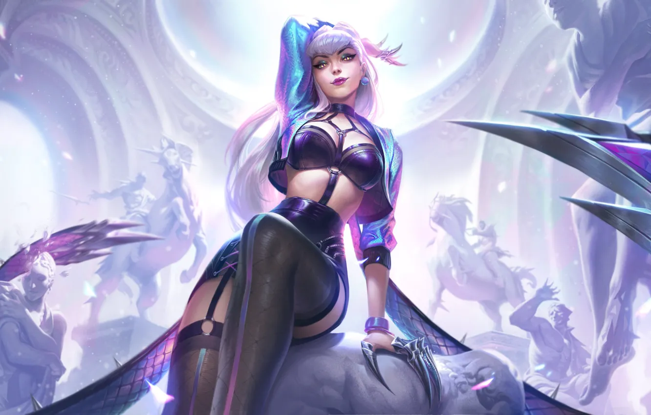 Photo wallpaper look, the game, beautiful girl, sculpture, League of Legends, LOL, League of legends, Evelin