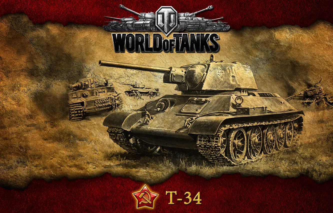 Photo wallpaper tank, USSR, T-34, WoT, World of Tanks