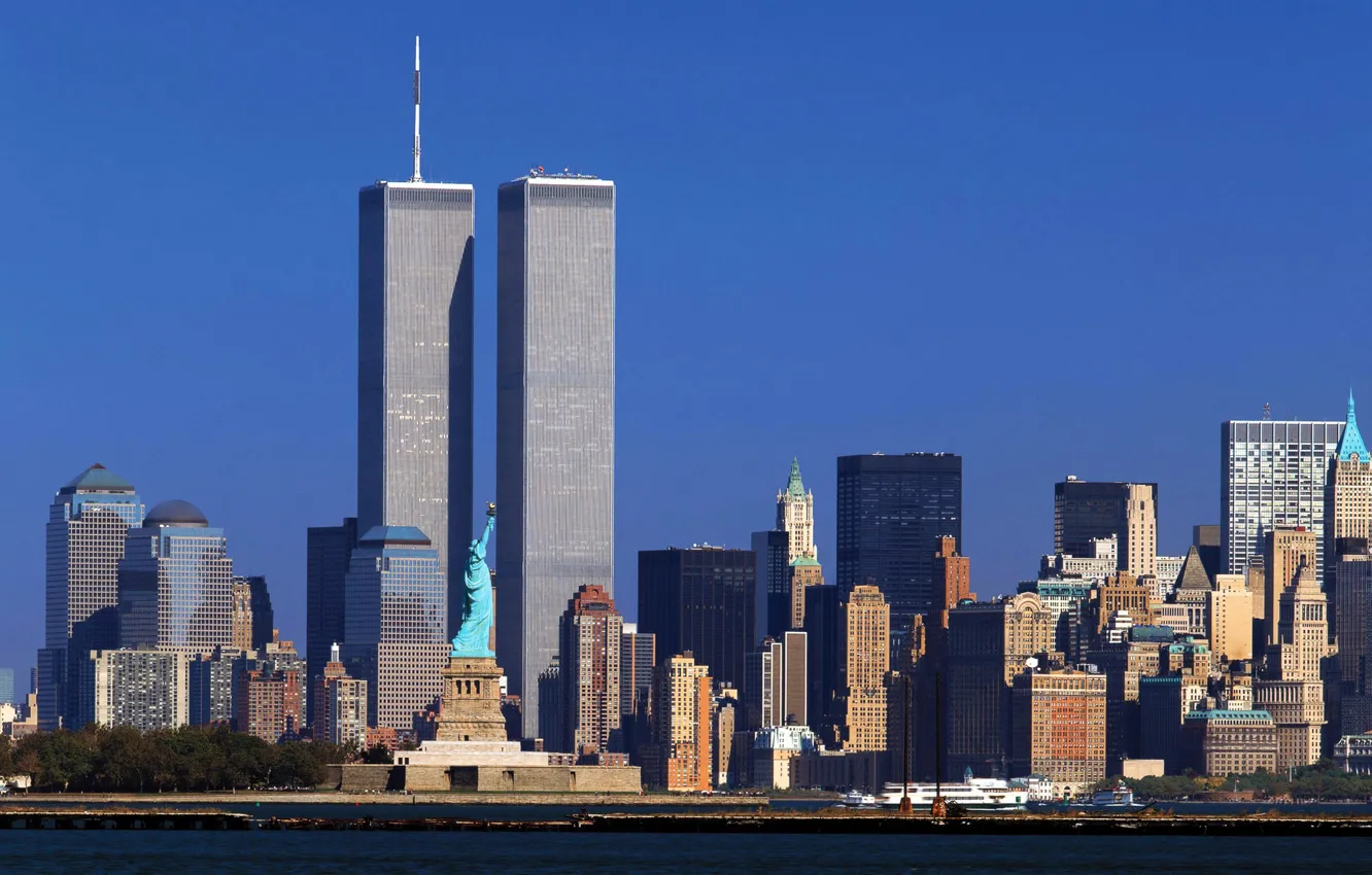 Photo wallpaper New York, skyscrapers, New York, WTC, World Trade Center, 11 Sep, WTC, twin towers