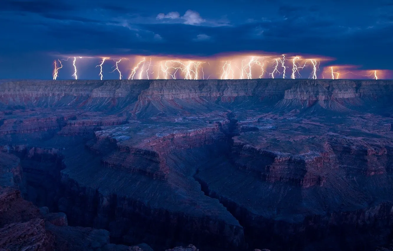 Photo wallpaper USA, storm, sky, landscape, nature, lightning, Arizona, clouds