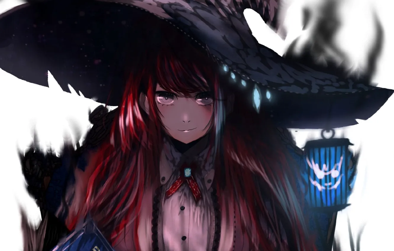 Photo wallpaper Dragon, red hair, witch, black magic, the spell, witch hat, magic power, Kaburami