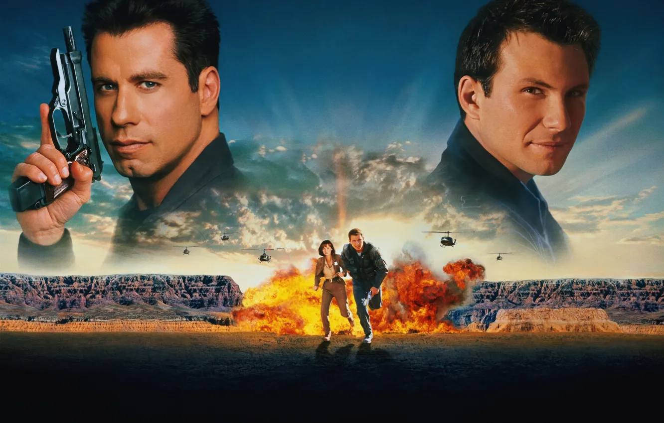 Photo wallpaper USA, Men, John Travolta, John Travolta, 1996, Christian Slater, Broken Arrow, Christian Slater