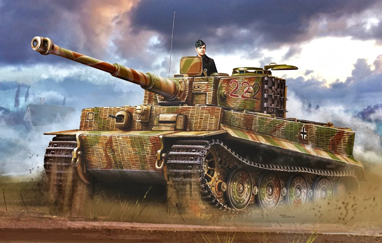 Photo wallpaper Tiger, Tank, Heavy tank, Armor, Waffen SS, Tanker, Tiger I Ausf.E, Heavy SS-Panzer Abteilung 101