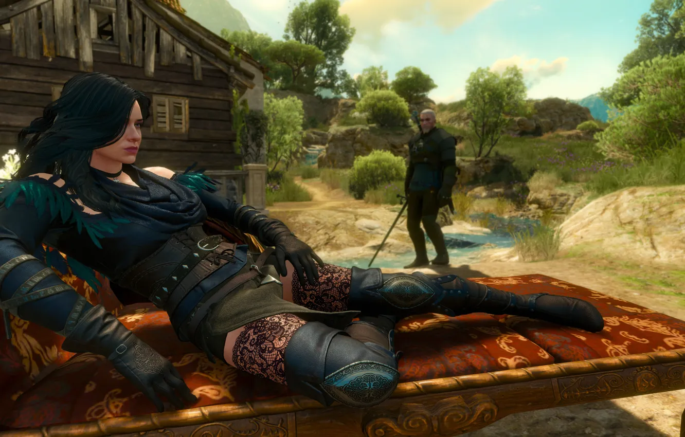 Photo wallpaper The Witcher 3: Wild Hunt, Geralt of Rivia, Yennefer, Blood and Wine, Toussaint
