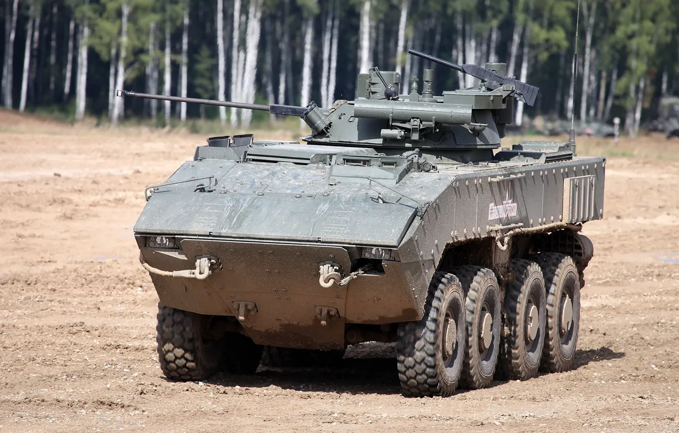 Photo wallpaper Boomerang, on the platform 7829 "boomerang", manned combat unit Б05Я01 Berezhok, Wheeled infantry fighting vehicle, …