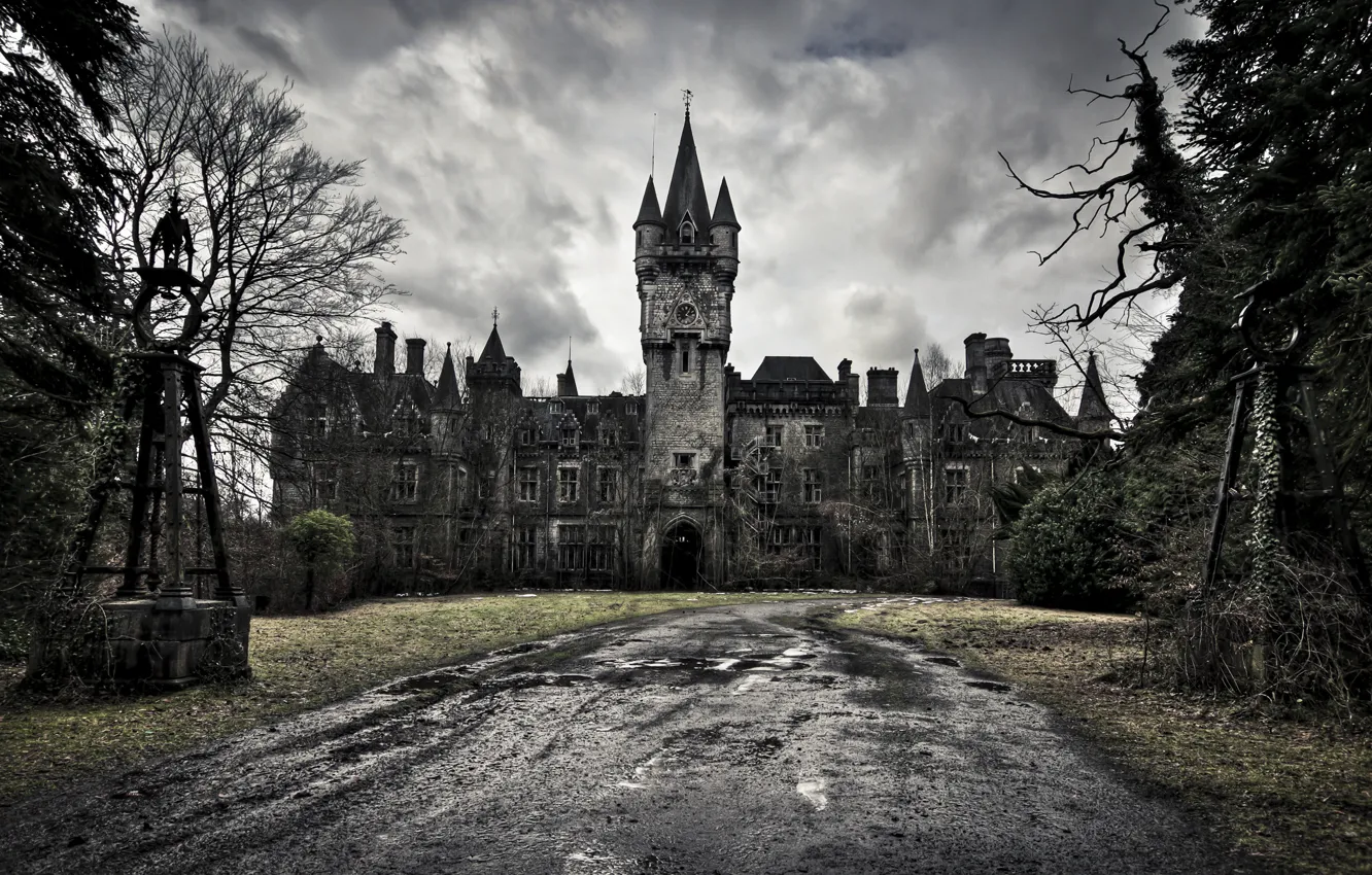 Photo wallpaper castle, Castle of Decay, dark