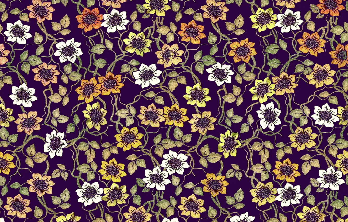 Photo wallpaper flowers, pattern, design, pattern, floral, coloful