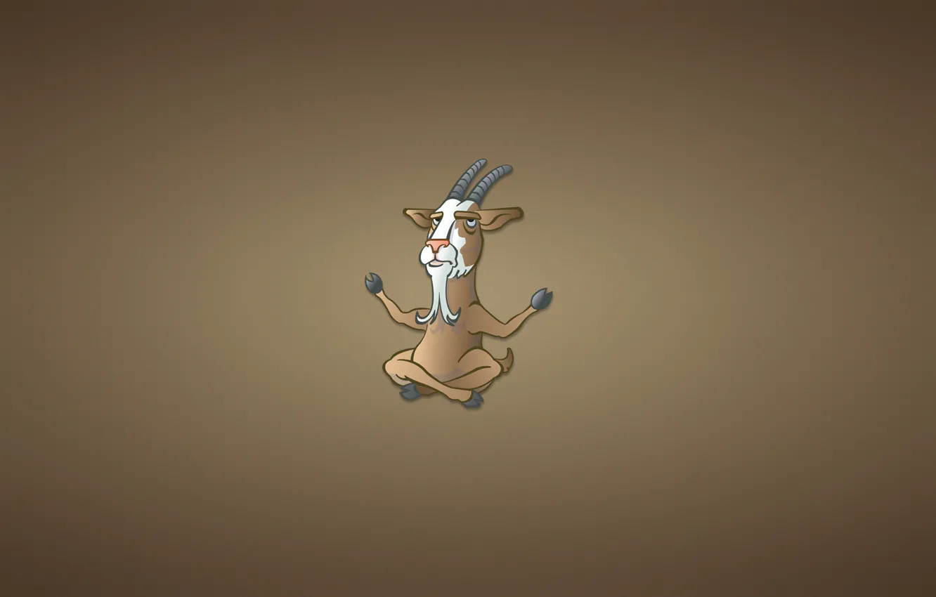 Photo wallpaper calm, minimalism, horns, beard, Buddha, goat, goat