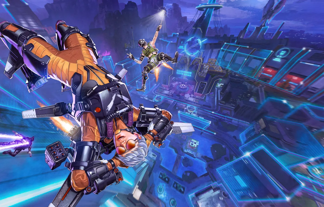 Photo wallpaper Wraith, Valkyrie, Game Art, Octane, Apex Legends, apex legends art, apex art, E-District