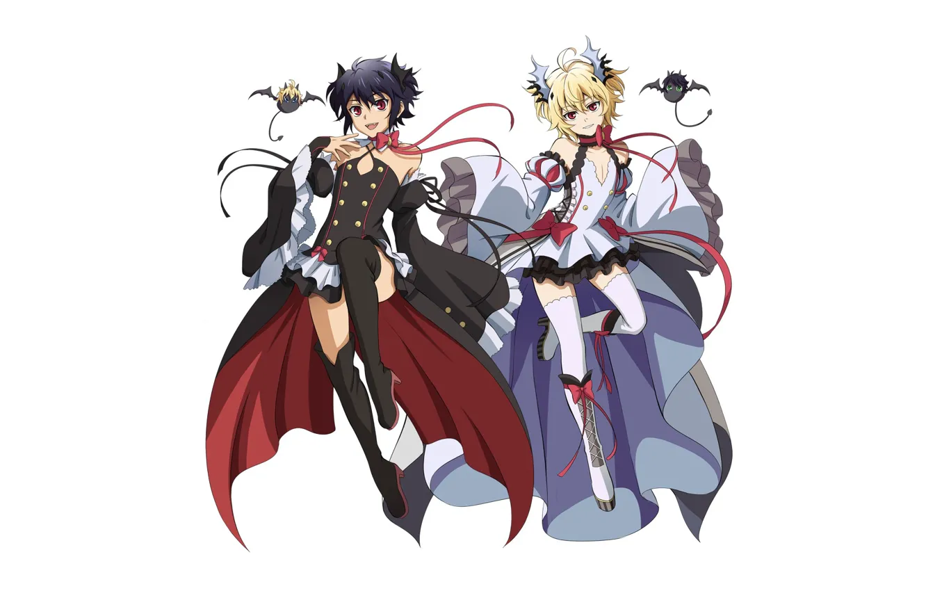 Photo wallpaper boy, white background, Owari no Seraph, The last Seraphim, Yuichiro Hakua, Michaela Hakua