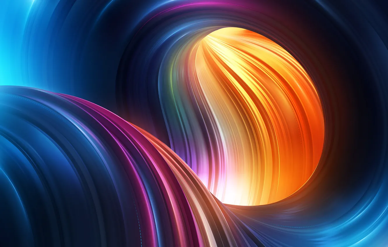 Photo wallpaper wave, color, curves, abstraction 3D