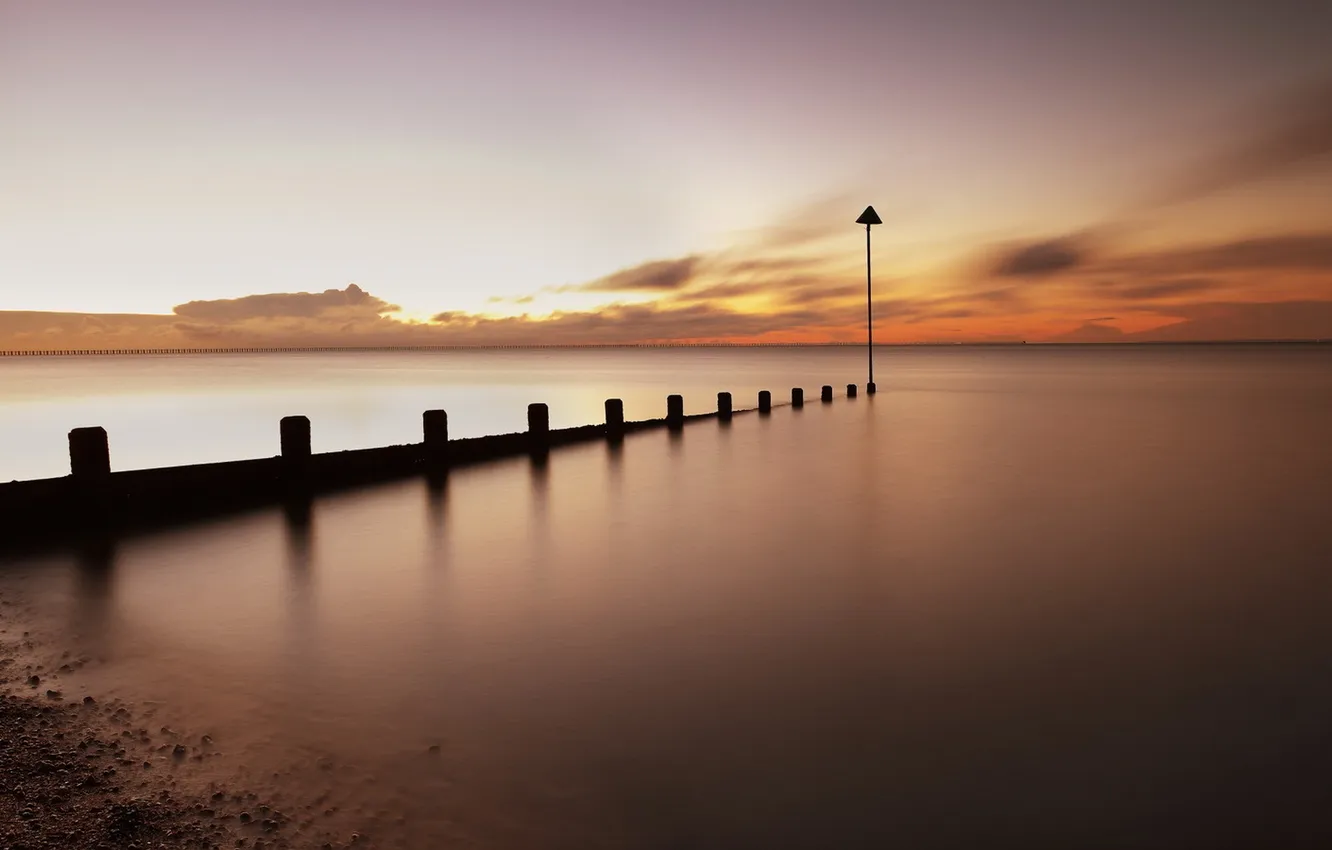 Photo wallpaper sea, the sky, landscape, sunset