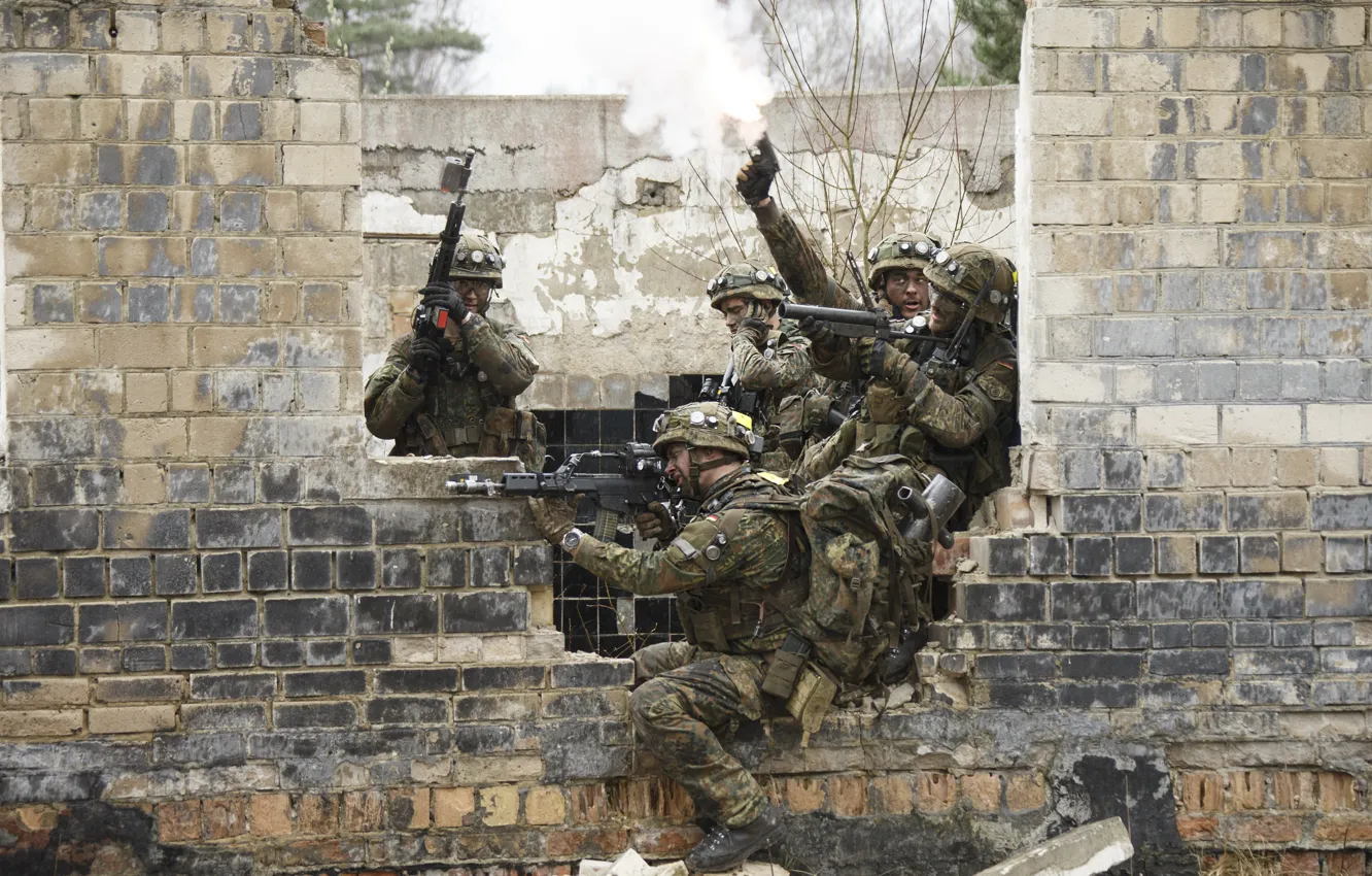 Photo wallpaper wall, soldiers, Bundeswehr