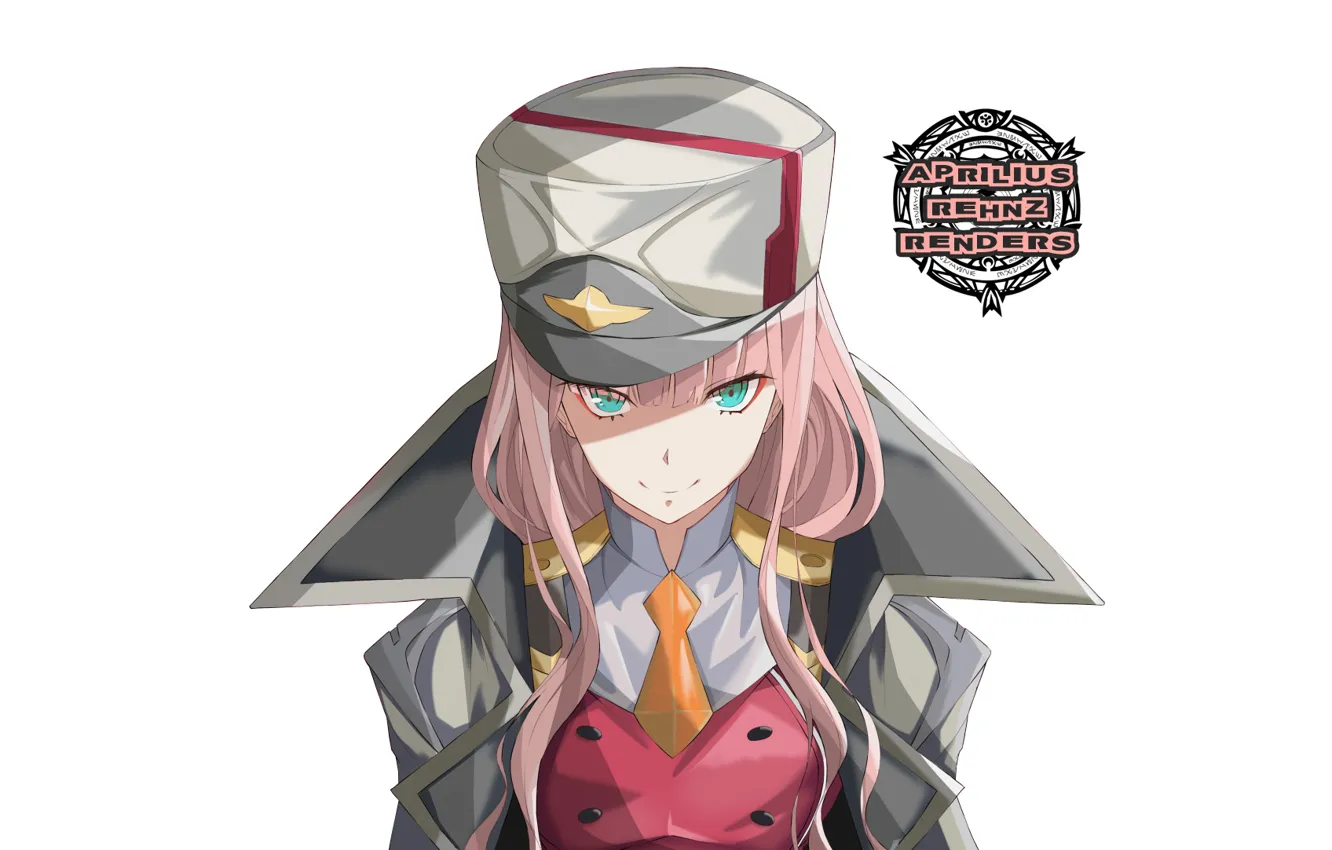 Photo wallpaper look, girl, cap, 002, Darling In The Frankxx, Cute in France, Zero Two