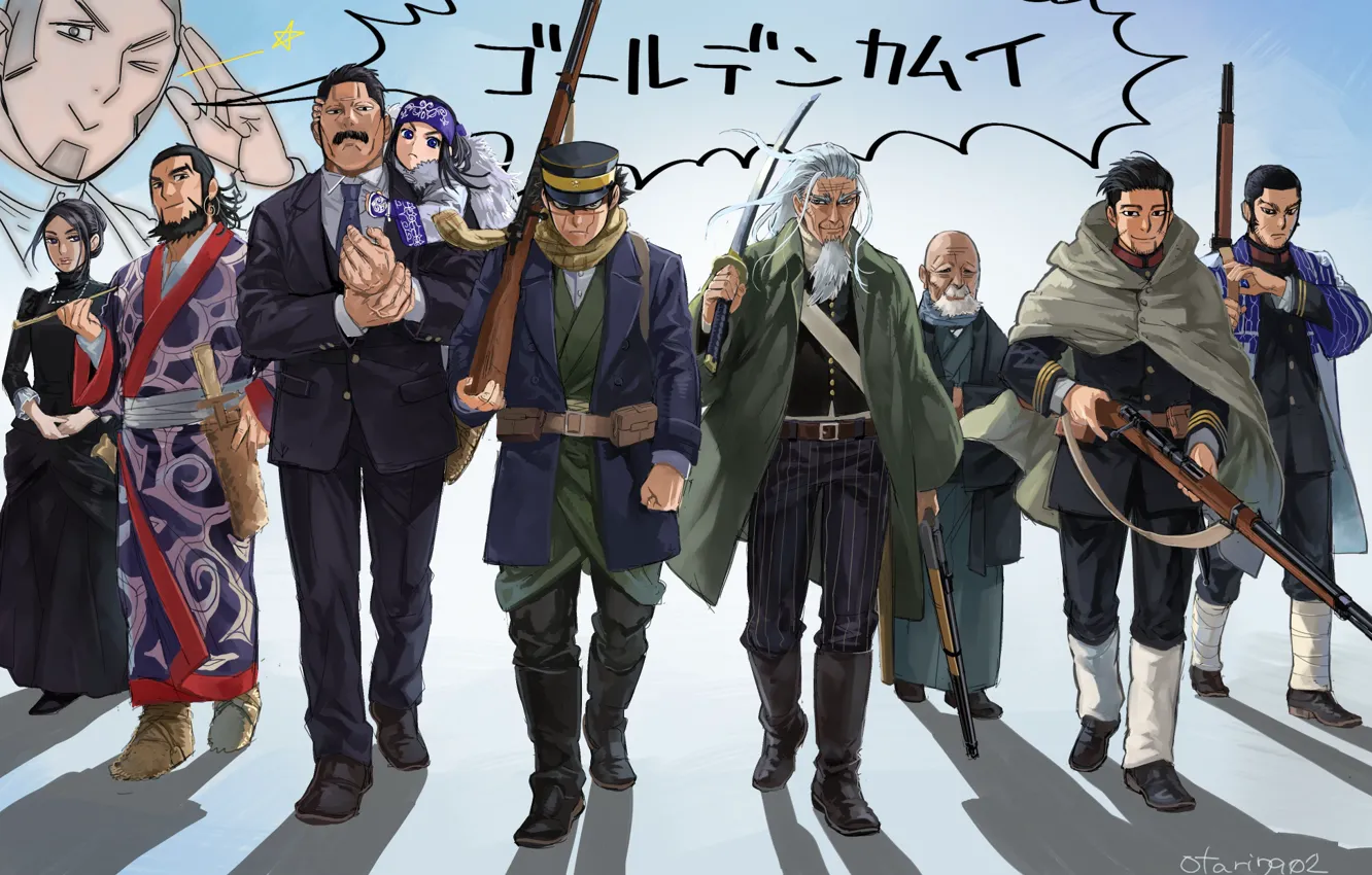 Photo wallpaper group, anime, characters, Golden Kamuy