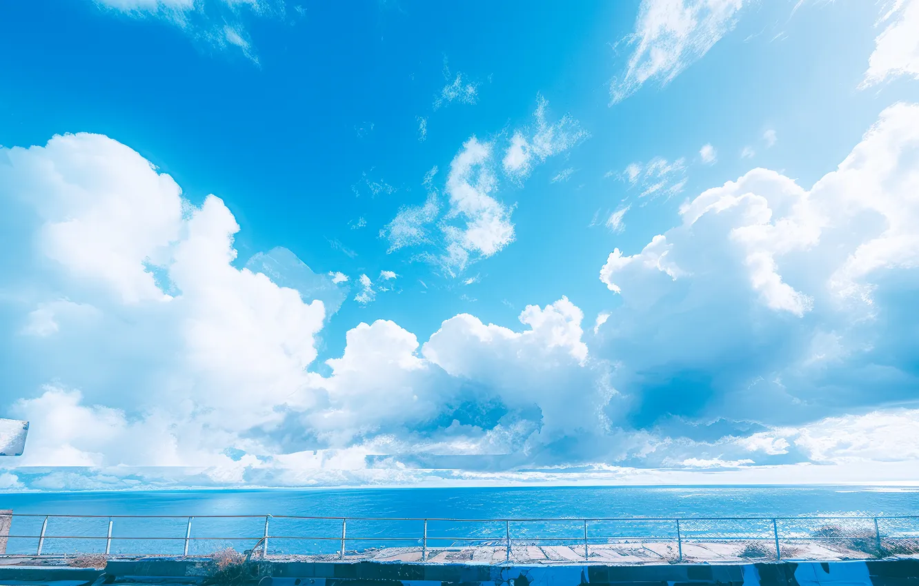 Photo wallpaper sky, sea, clouds