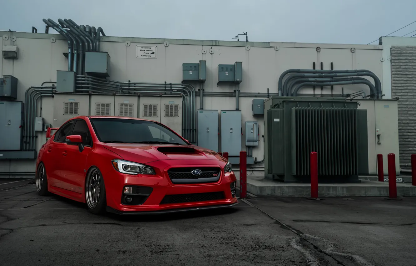 Photo wallpaper Subaru, WRX, red, STI