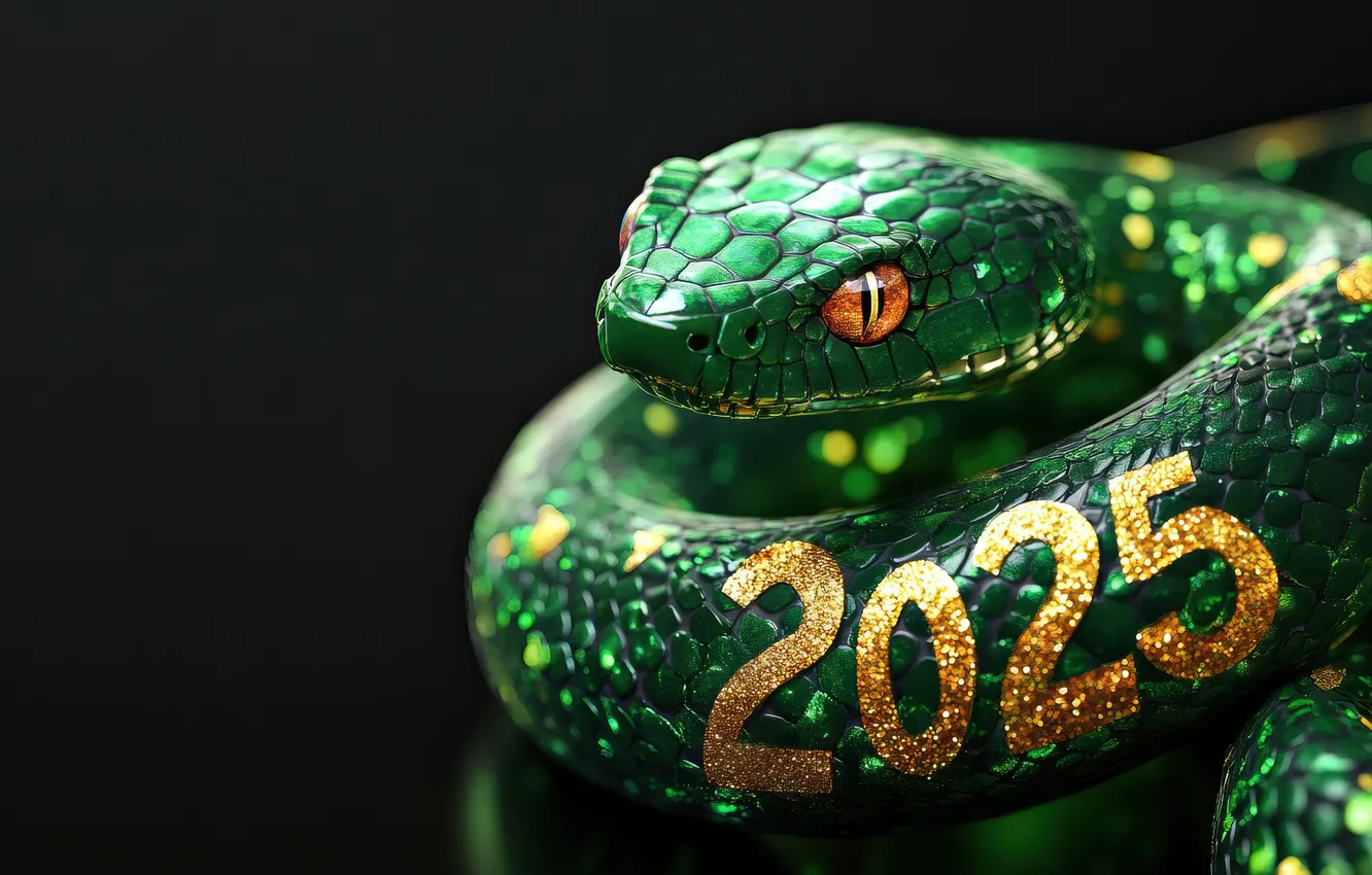 Photo wallpaper BACKGROUND, SNAKE, GREEN, SCALES, 2025