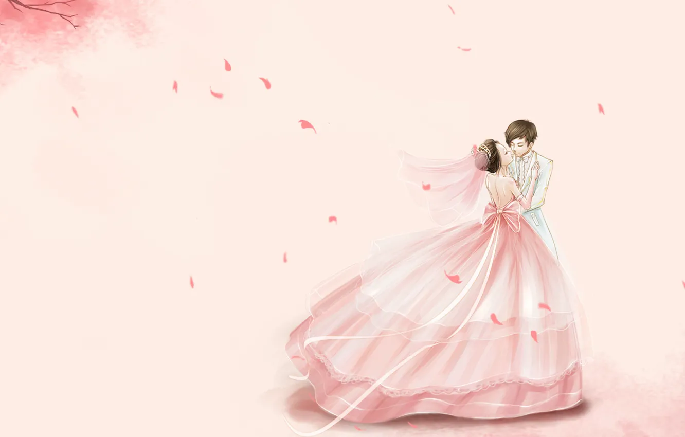 Photo wallpaper dance, anime, pair, waltz