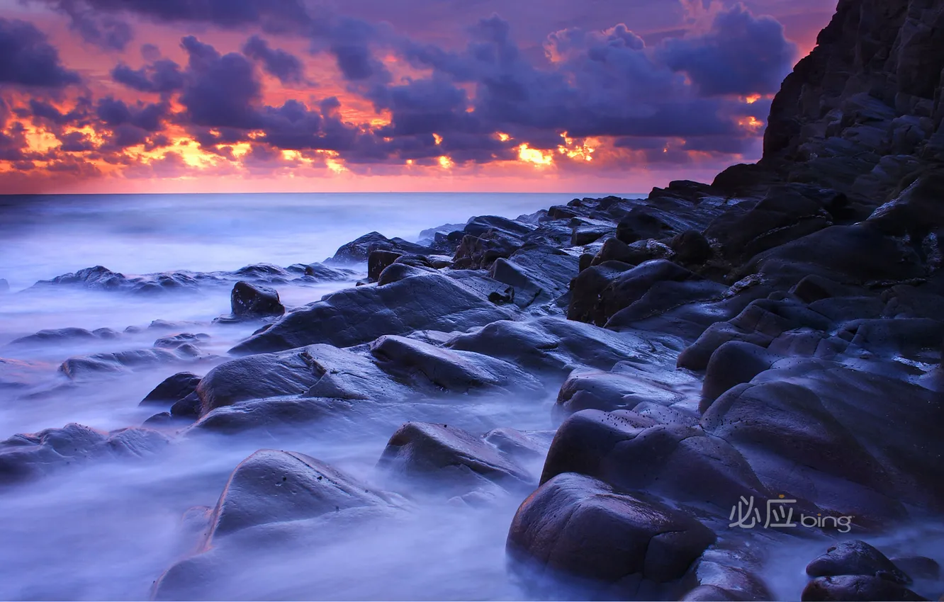 Photo wallpaper sea, the sky, rock