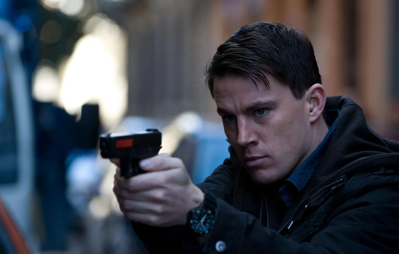 Photo wallpaper gun, knockout, actor, male, Channing Tatum, Channing Tatum