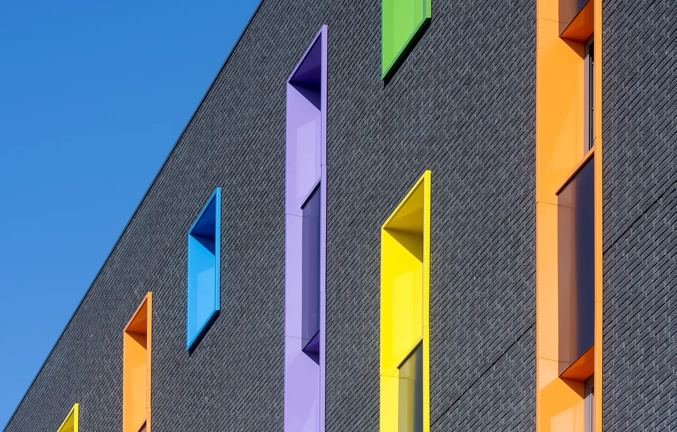 Photo wallpaper the sky, wall, home, window