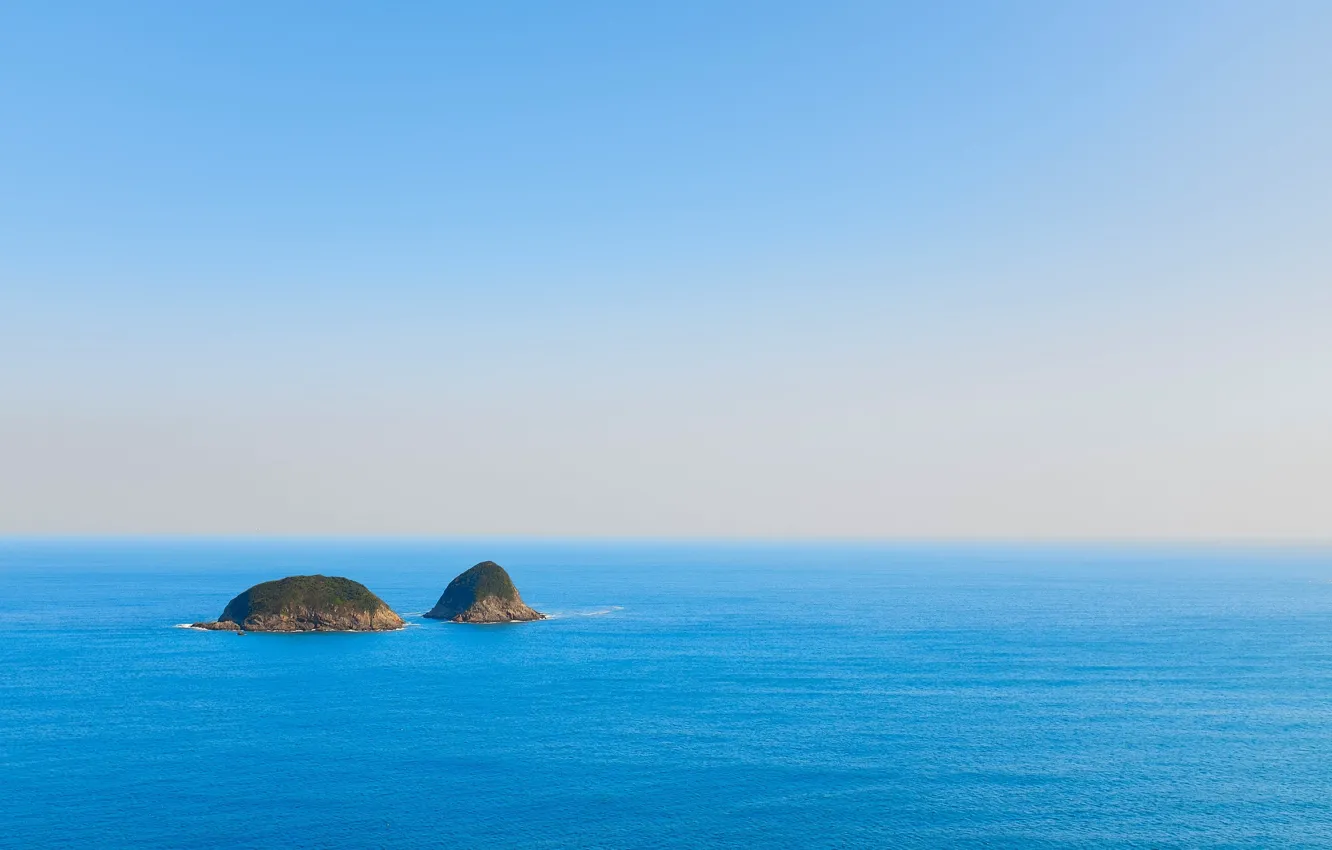 Photo wallpaper infinity, the sky, horizon, blue sea, island