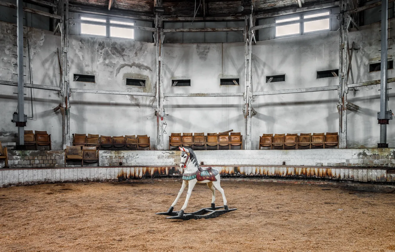 Photo wallpaper horse, circus, arena
