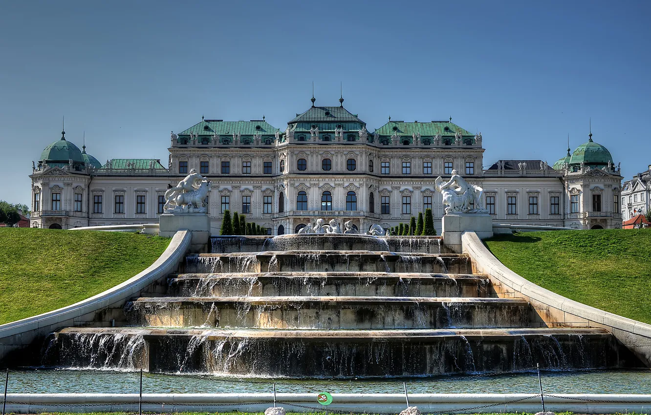 Photo wallpaper Austria, fountain, sculpture, Palace, Austria, Vienna, Vienna, Belvedere