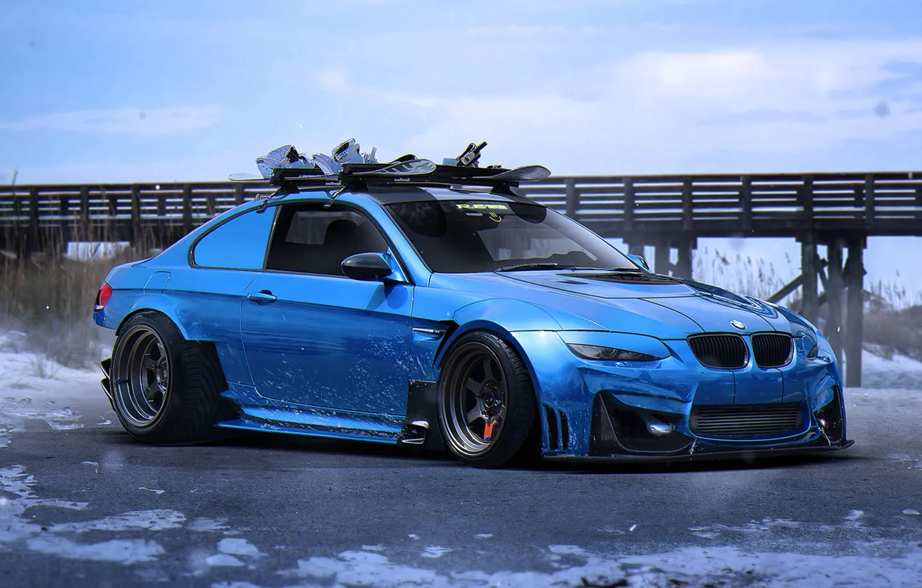 Photo wallpaper BMW, Car, Blue, E92, Tuning, Future, Sport, by Khyzyl Saleem