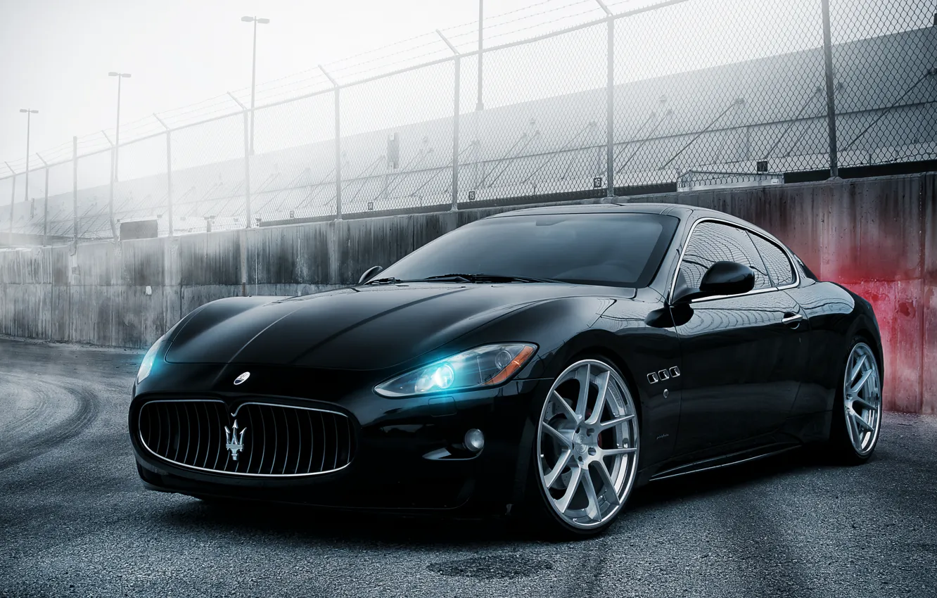 Photo wallpaper black, Maserati, black, GranTurismo, Maserati, Gran Turismo