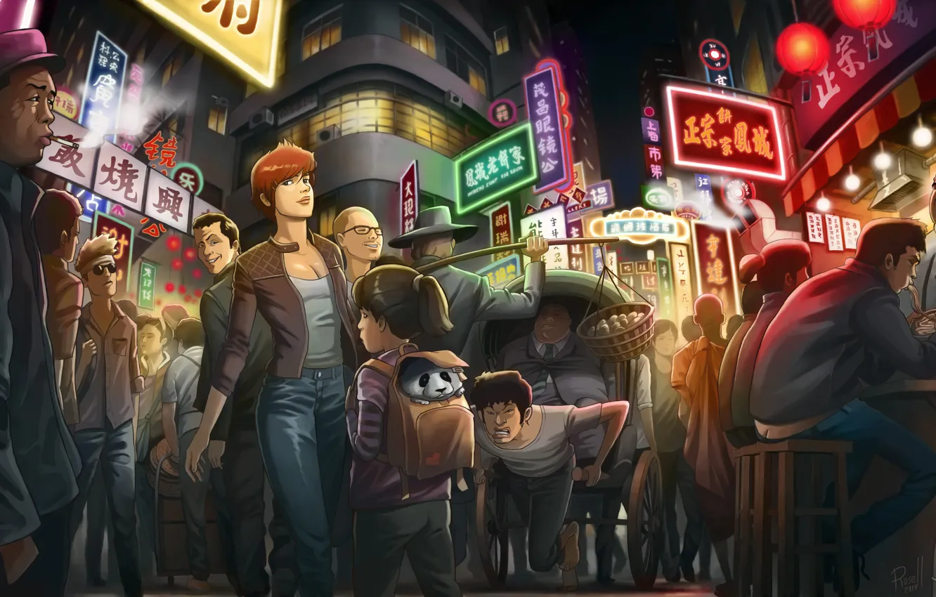 Photo wallpaper street, China, people, Bazaar, china_street