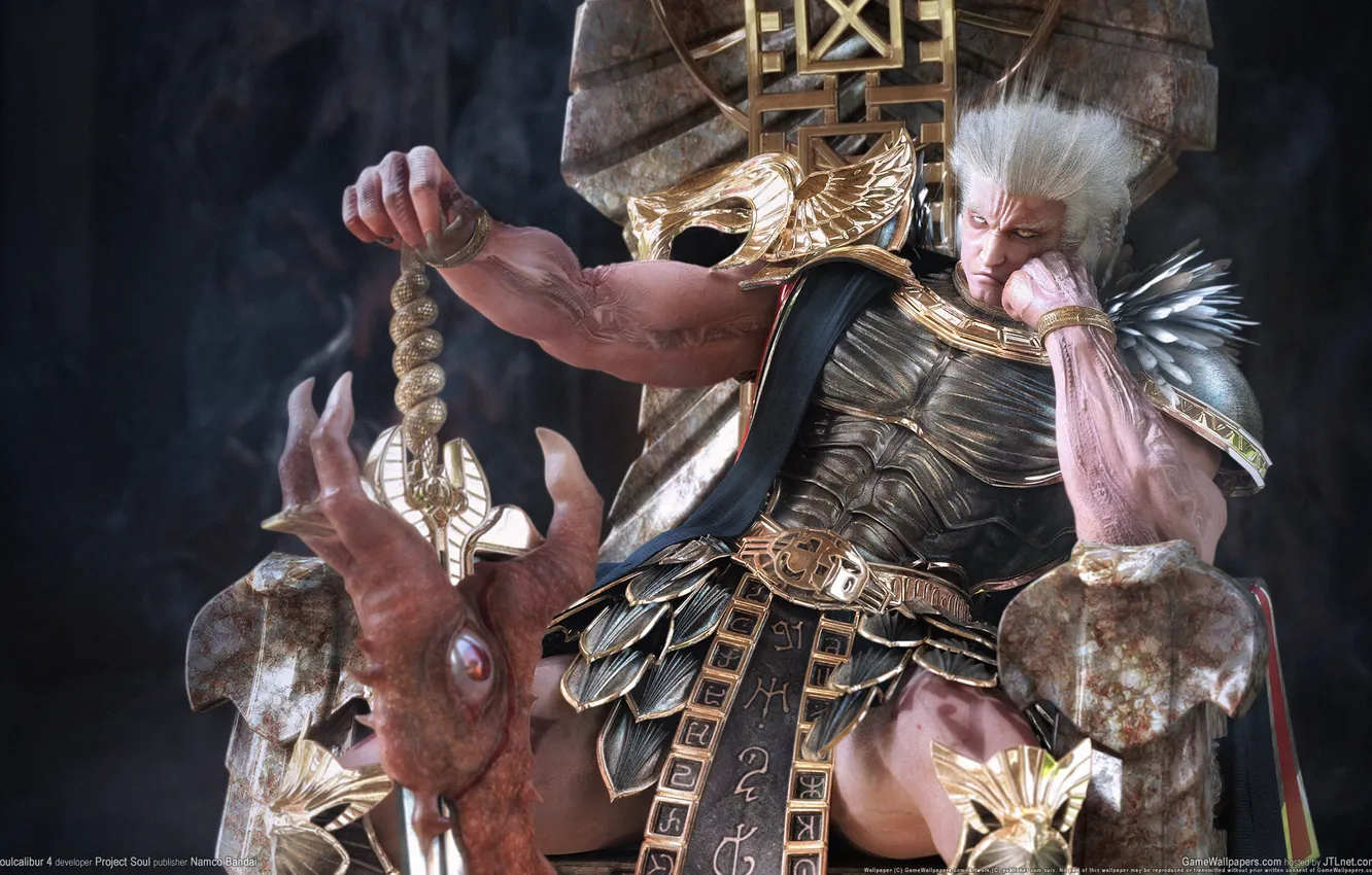 Photo wallpaper eyes, man, sword, the throne, Soulcalibur