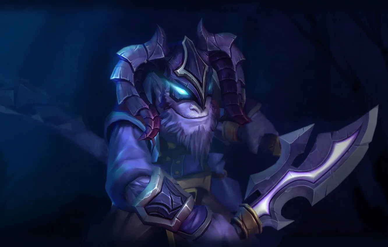 Photo wallpaper art, horns, helmet, dagger, dota 2, riki, Stealth Assassin, Satyr