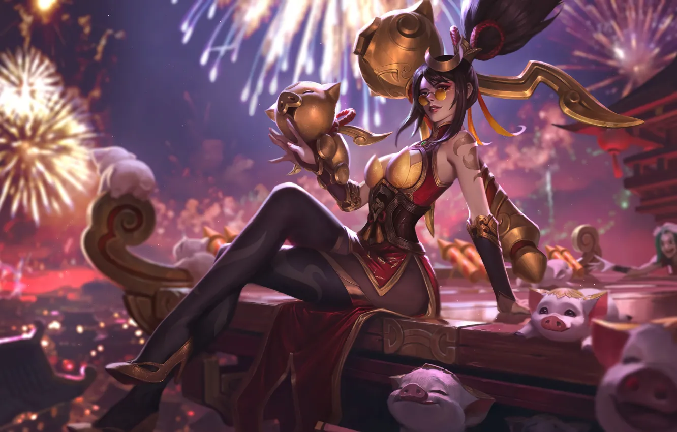 Photo wallpaper game, art, League of Legends, LoL, skin, Vayne, Firecracker