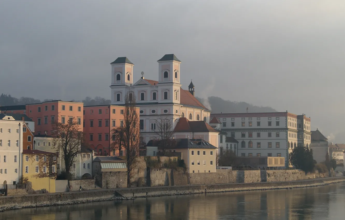Photo wallpaper river, home, Germany, Bayern, Inna, Passau