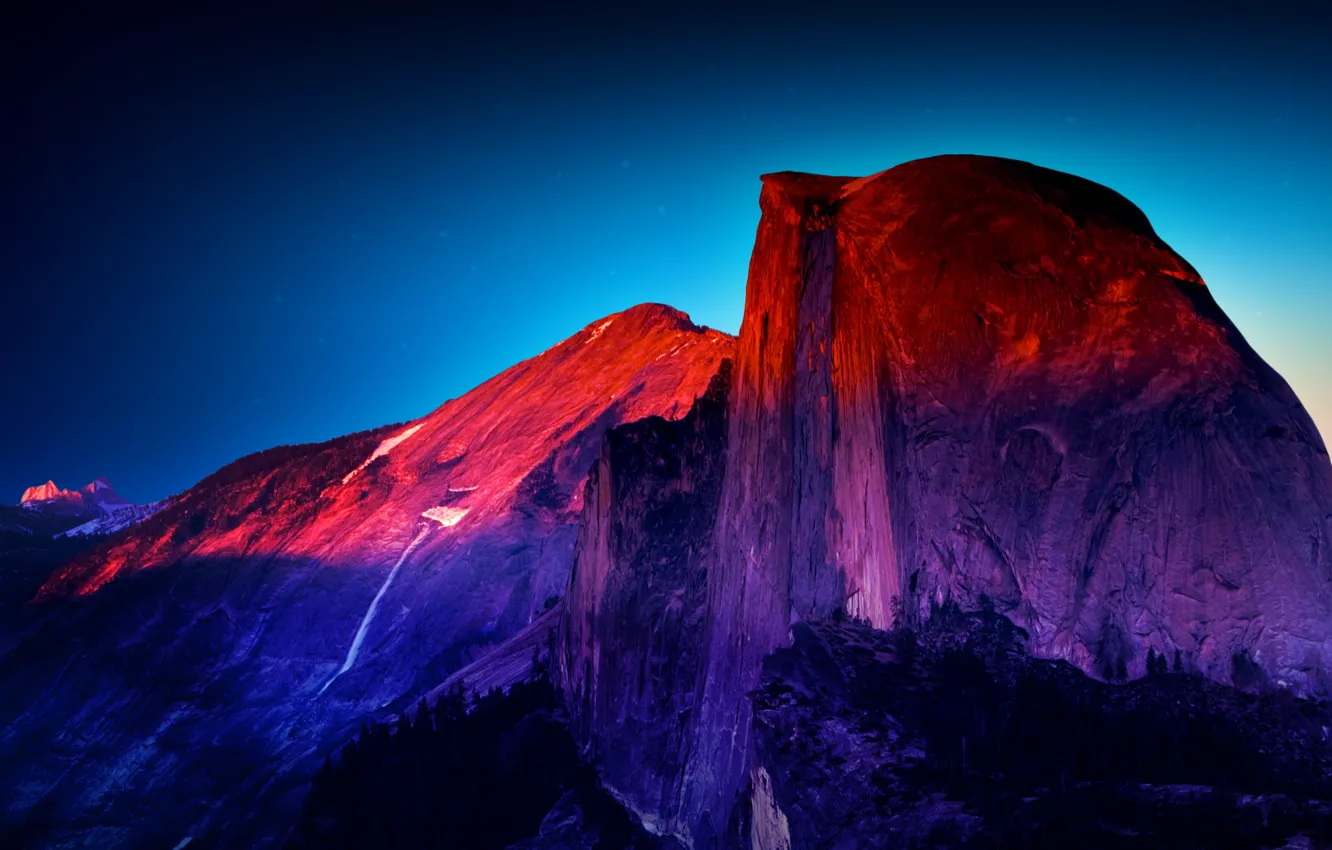 Photo wallpaper forest, the sky, mountains, nature